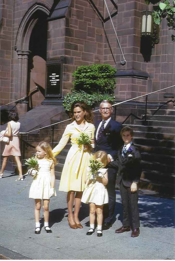 Alexandra, Peter and the kids on their wedding day