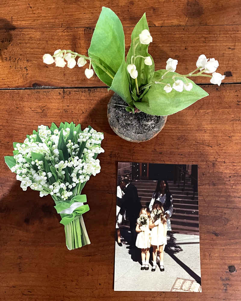 Lily of the valleys and a photo of Alexandra's daughters